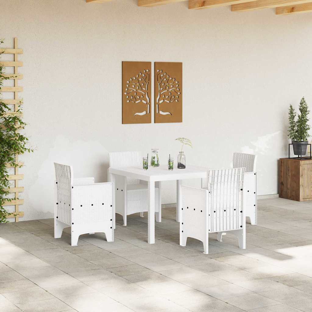Tavolo da Giardino Bianco 100 x 100 x 73 cm polyrattan