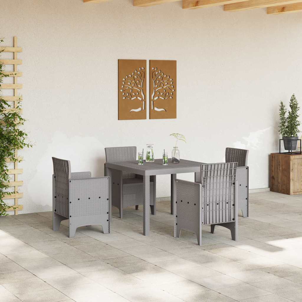 Tavolo da Giardino Grigio chiaro 100 x 100 x 73 cm polyrattan
