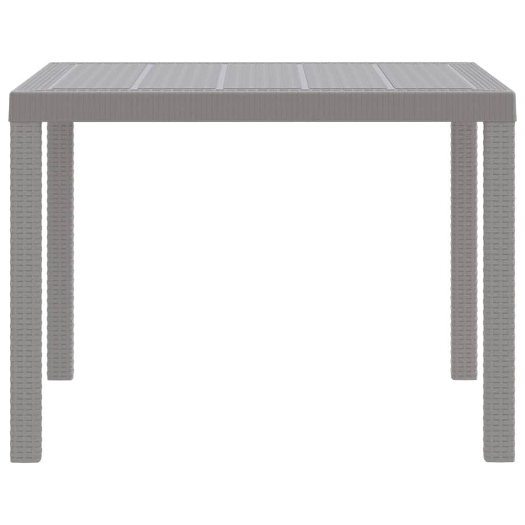 Tavolo da Giardino Grigio chiaro 100 x 100 x 73 cm polyrattan