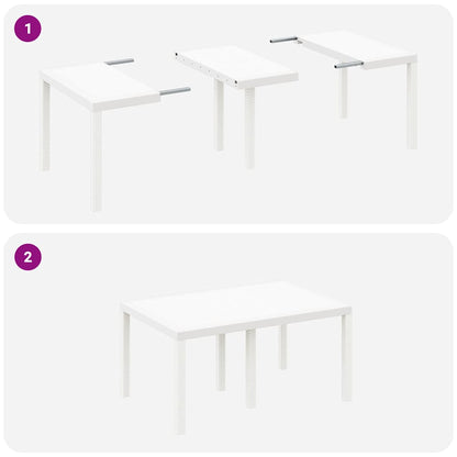 Tavolo da Giardino Bianco 150 x 100 x 73 cm polyrattan | homemem39
