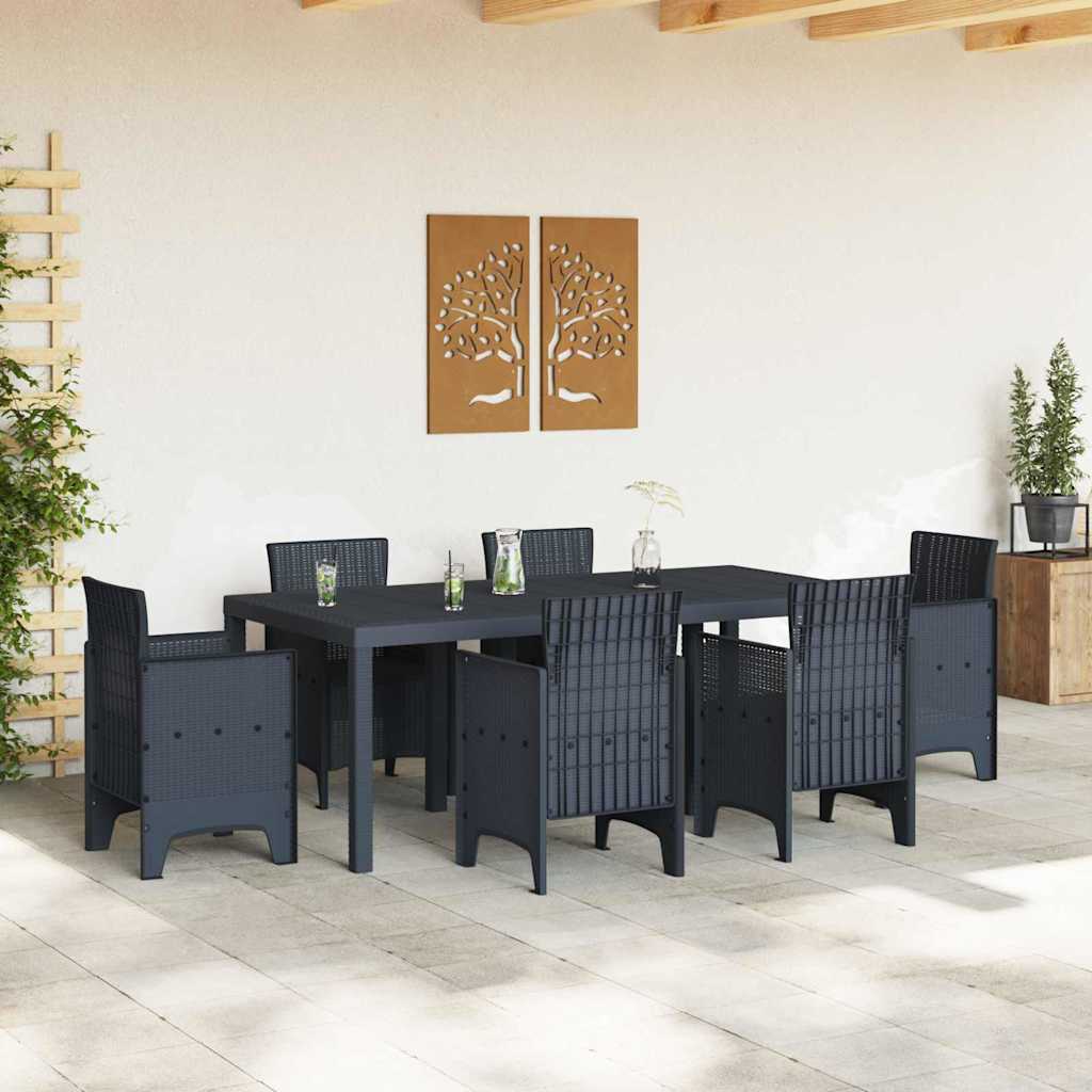 Tavolo da Giardino Antracite 200 x 100 x 73 cm polyrattan