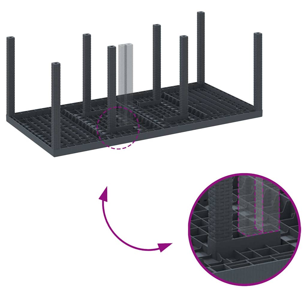 Tavolo da Giardino Antracite 200 x 100 x 73 cm polyrattan