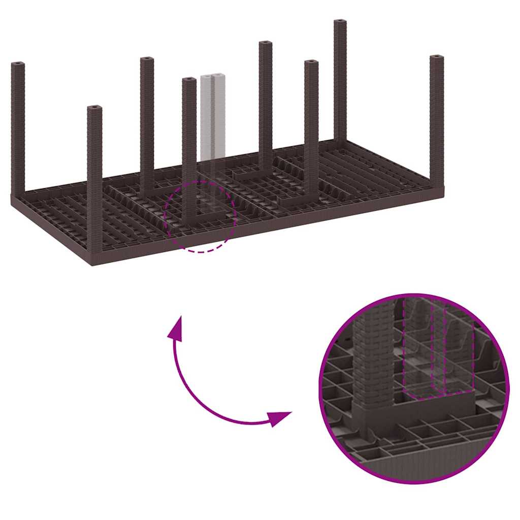 Tavolo da Giardino Marrone 200 x 100 x 73 cm polyrattan