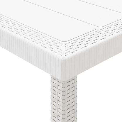 Tavolo da Giardino Bianco 200 x 100 x 73 cm polyrattan