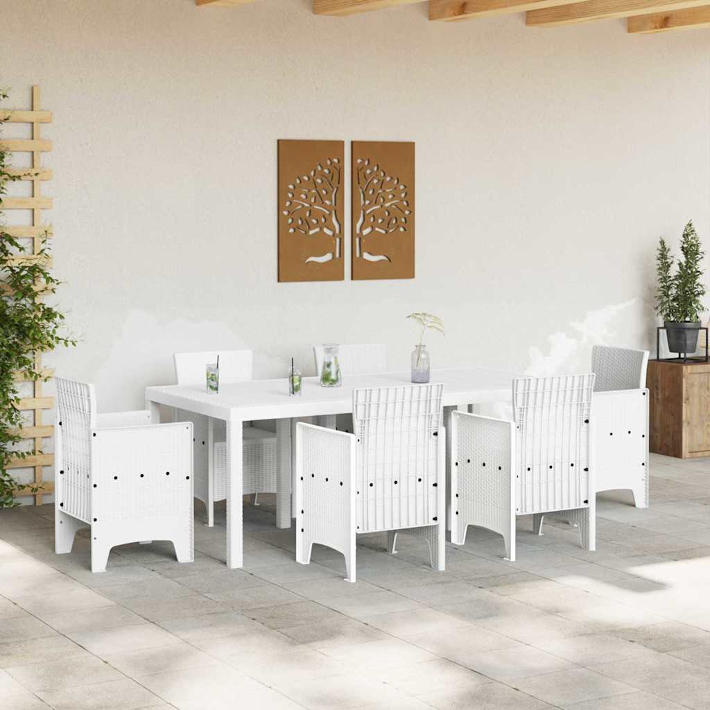 Tavolo da Giardino Bianco 200 x 100 x 73 cm polyrattan