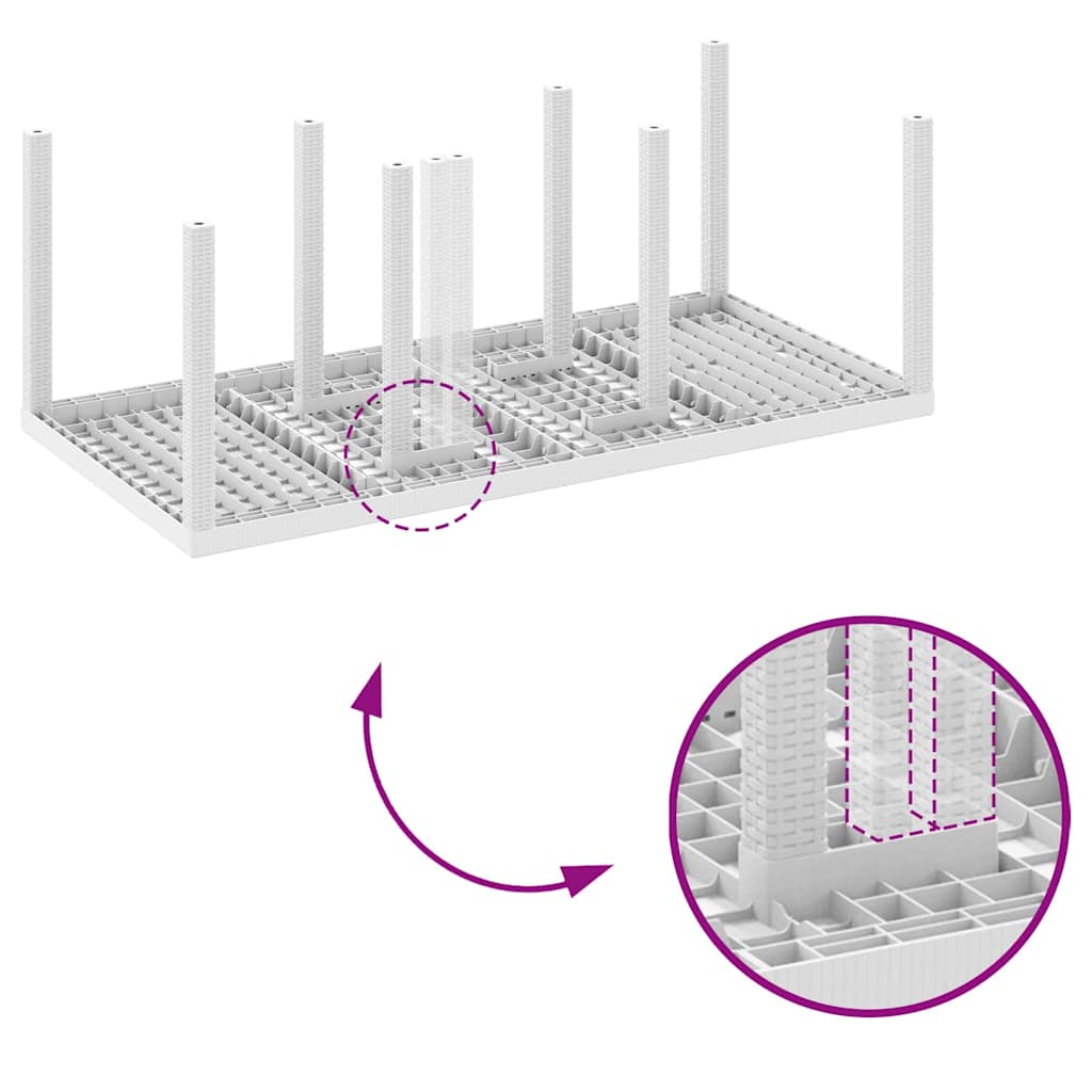 Tavolo da Giardino Bianco 200 x 100 x 73 cm polyrattan