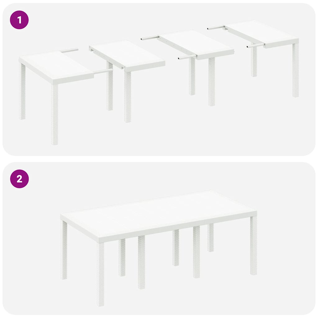 Tavolo da Giardino Bianco 200 x 100 x 73 cm polyrattan | homemem39