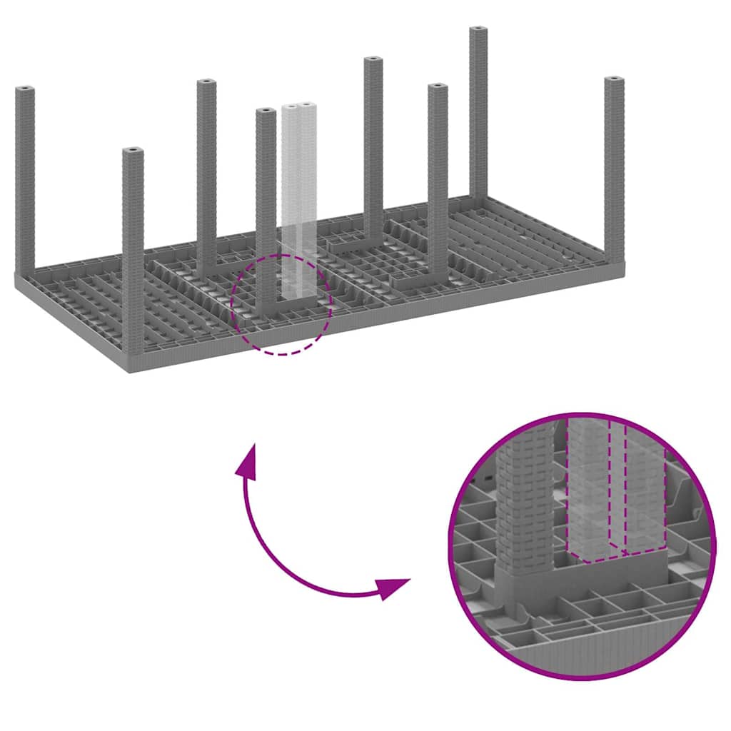 Tavolo da Giardino Grigio chiaro 200 x 100 x 73 cm polyrattan