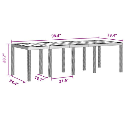 Tavolo da Giardino Marrone 250 x 100 x 73 cm polyrattan