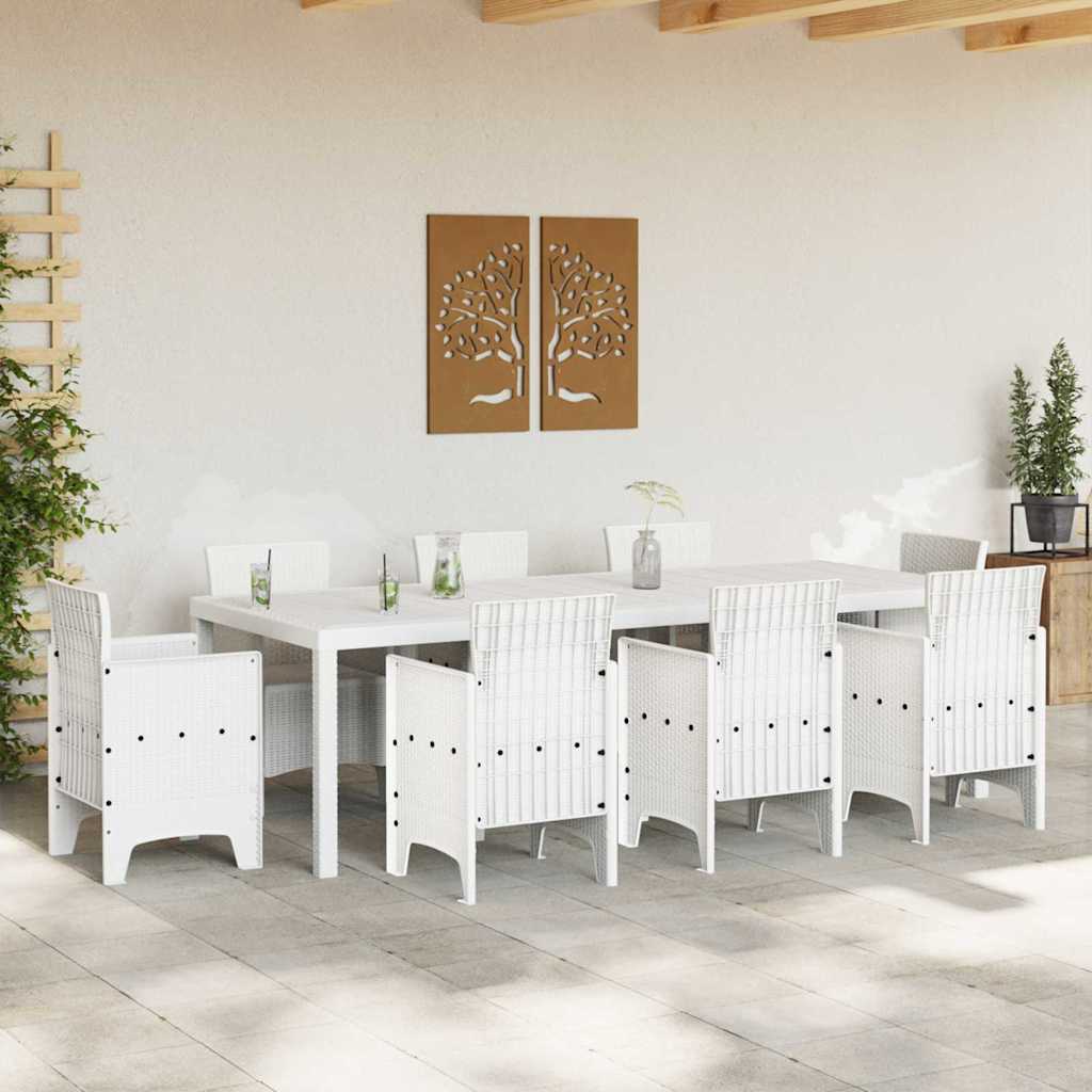 Tavolo da Giardino Bianco 250 x 100 x 73 cm polyrattan