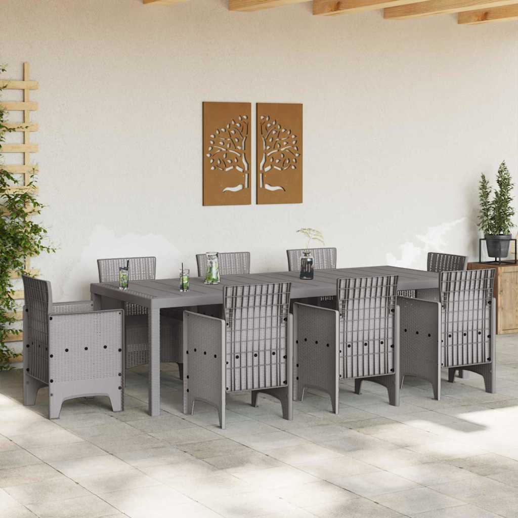 Tavolo da Giardino Grigio chiaro 250 x 100 x 73 cm polyrattan
