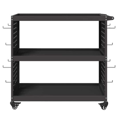 Carrello per Attrezzi con lo scaffale Nero 75 x 35 x 73 cm