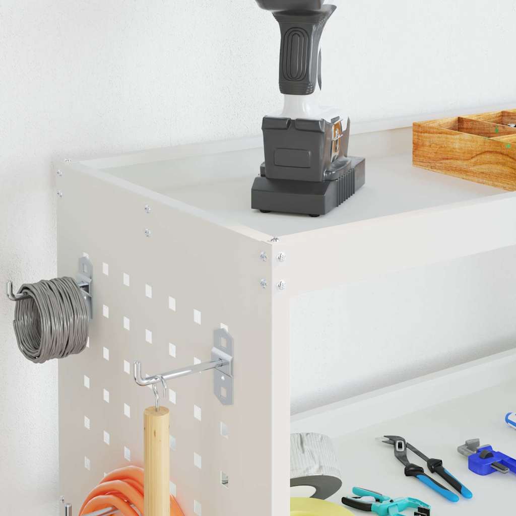 Carrello per Attrezzi con lo scaffale Bianco 75 x 35 x 73 cm