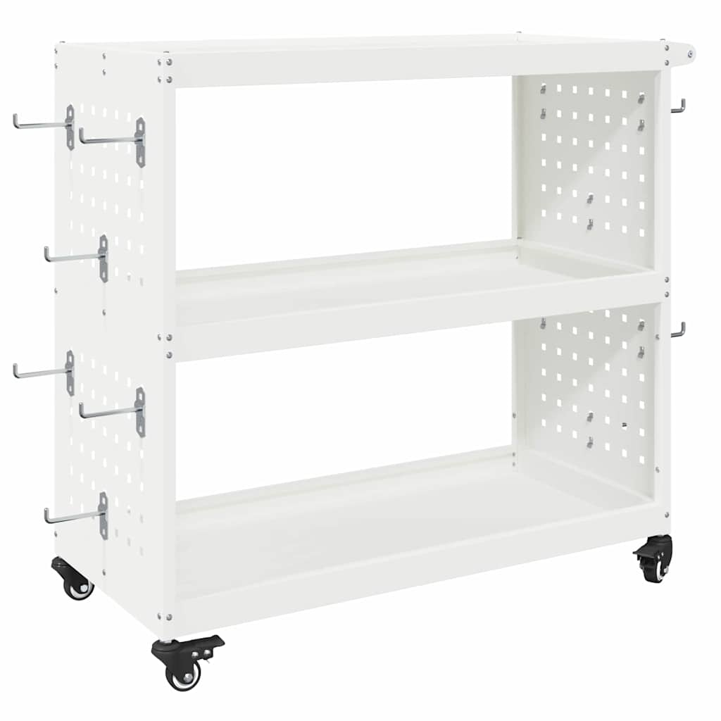 Carrello per Attrezzi con lo scaffale Bianco 75 x 35 x 73 cm