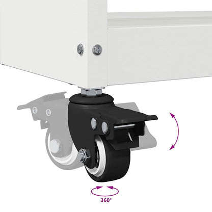 Carrello per Attrezzi con lo scaffale Bianco 75 x 35 x 73 cm