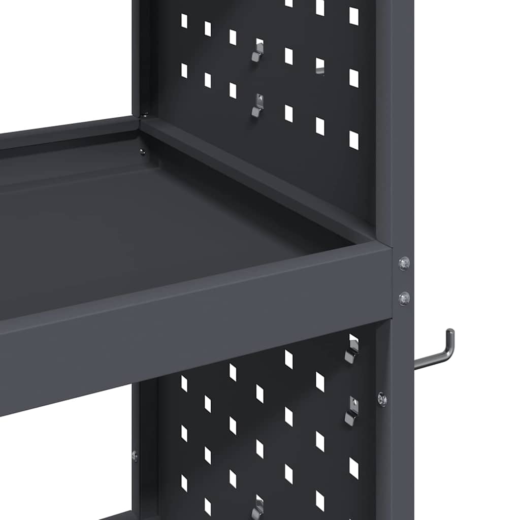 Carrello per Attrezzi con lo scaffale Antracite 75 x 35 x 73 cm