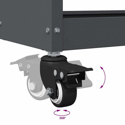 Carrello per Attrezzi con lo scaffale Antracite 75 x 35 x 73 cm