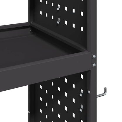 Carrello per Attrezzi con lo scaffale Nero 65 x 35 x 111 cm
