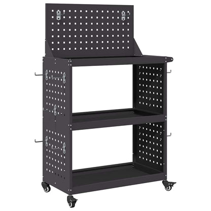 Carrello per Attrezzi con lo scaffale Nero 65 x 35 x 111 cm