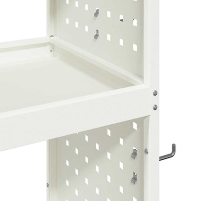 Carrello per Attrezzi con lo scaffale Bianco 65 x 35 x 111 cm