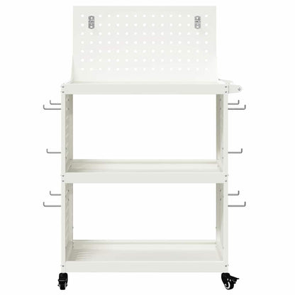 Carrello per Attrezzi con lo scaffale Bianco 65 x 35 x 111 cm
