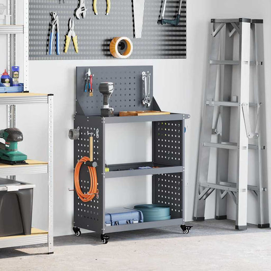 Carrello per Attrezzi con ruota Antracite 65 x 35 x 111 cm