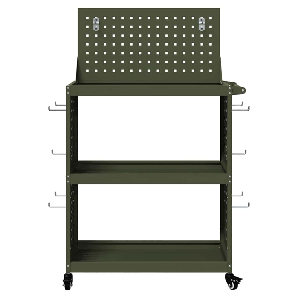 Carrello per Attrezzi con ruota Verde oliva 65 x 35 x 111 cm