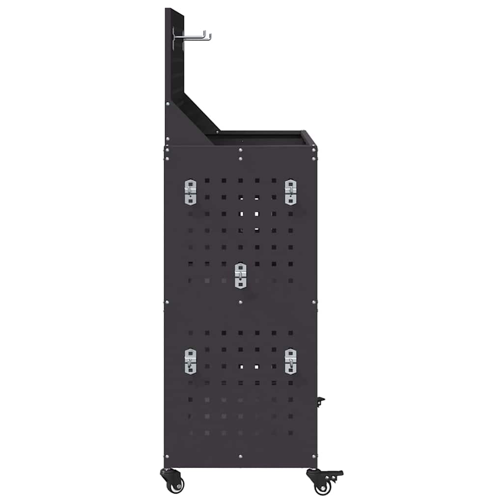 Carrello per Attrezzi con lo scaffale Nero 65 x 35 x 111 cm