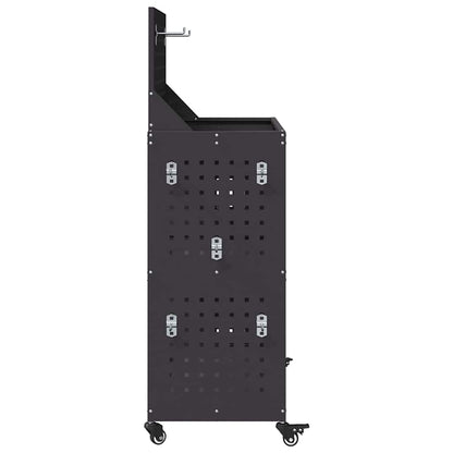 Carrello per Attrezzi con lo scaffale Nero 65 x 35 x 111 cm