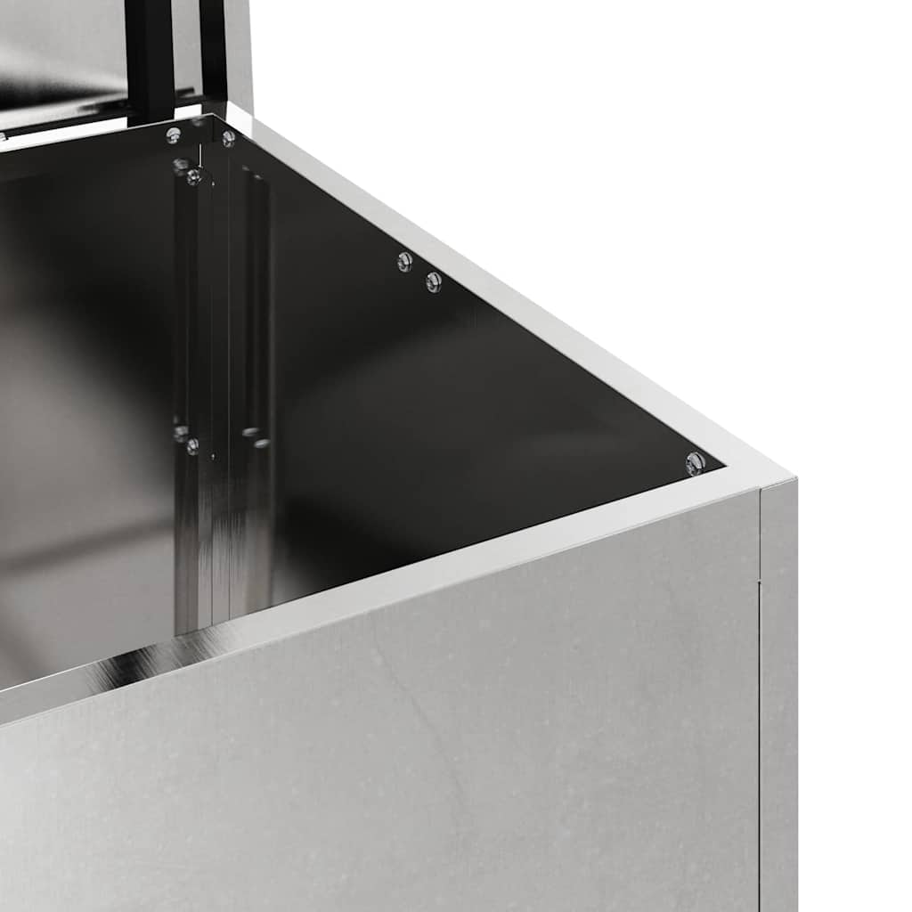 Scatola di Stoccaggio Esterno Argento 80 x 50,5 x 50 cm Acciaio