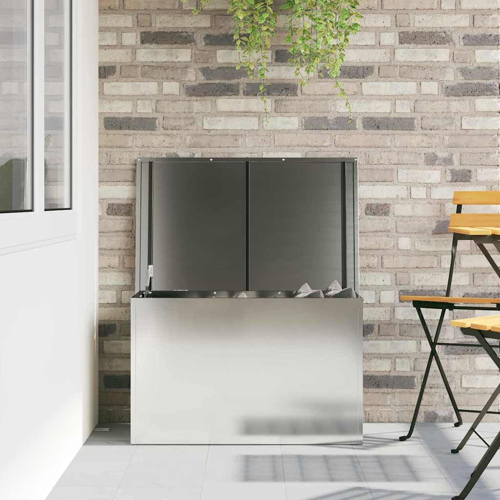 Scatola di Stoccaggio Esterno Argento 80 x 50,5 x 50 cm Acciaio