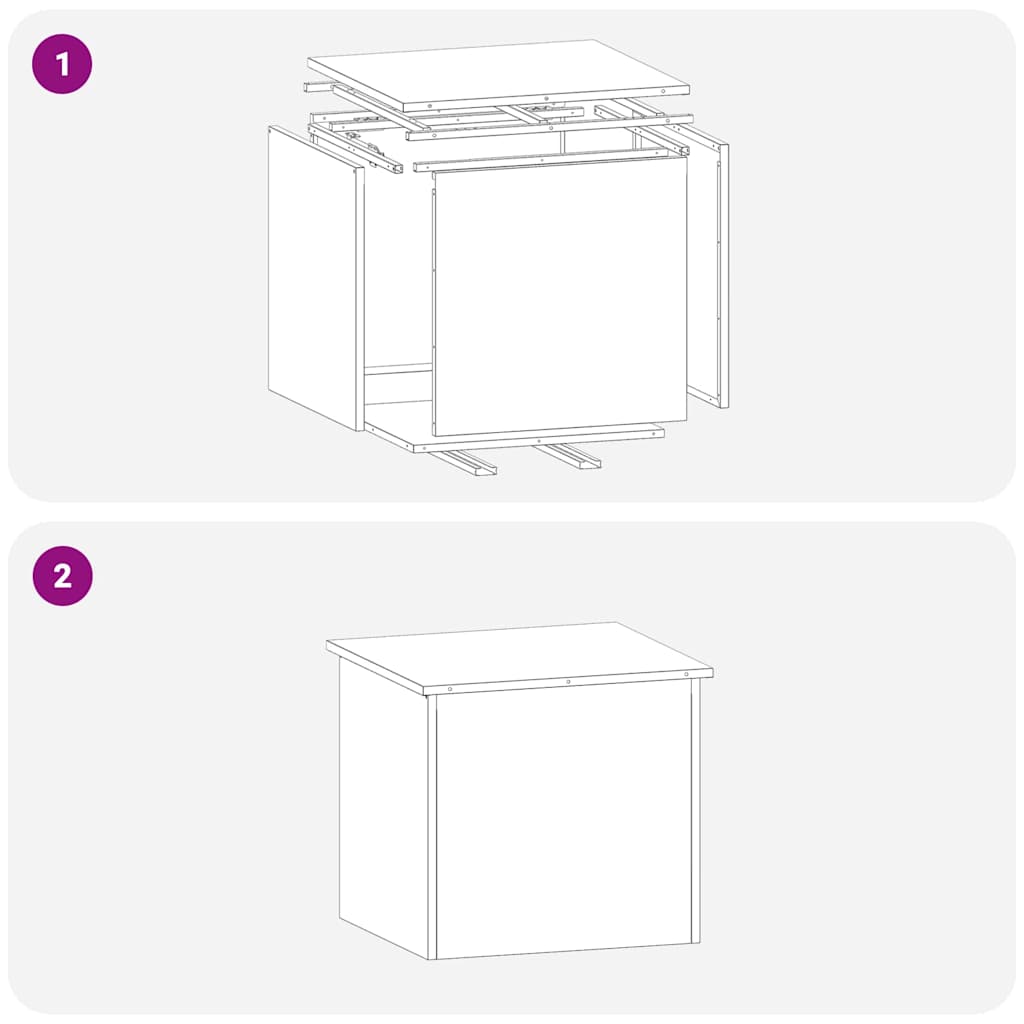 Scatola di Stoccaggio Esterno Bianco 55 x 50.5 x 50 cm