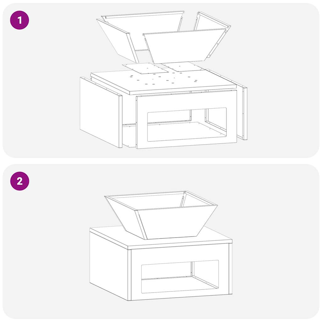 Focolare Nero 50 x 50 x 40 cm Acciaio