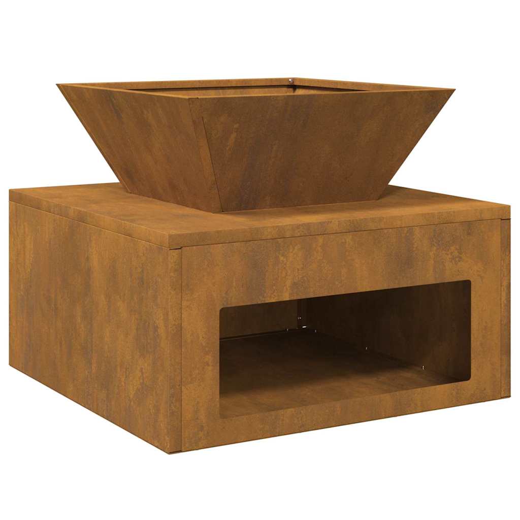 Focolare Ruggine 50 x 50 x 40 cm acciaio corten