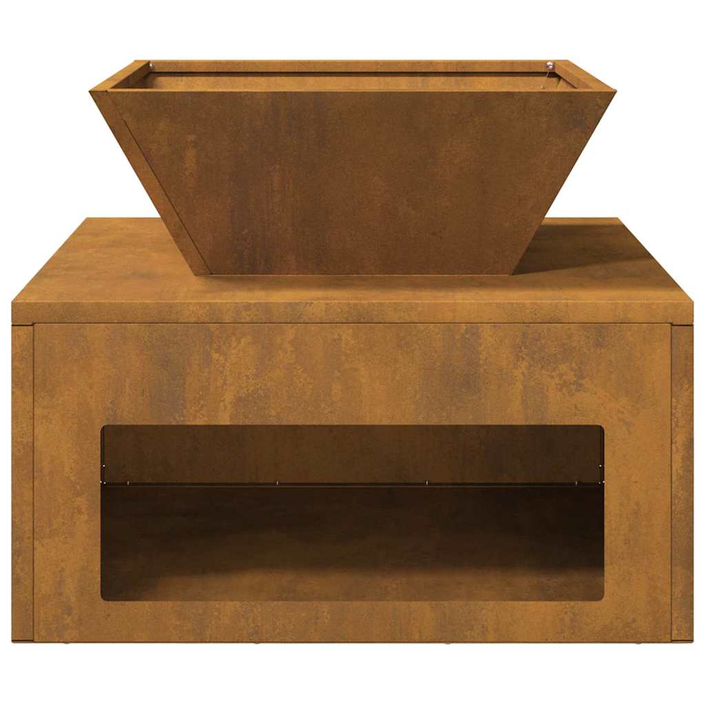 Focolare Ruggine 50 x 50 x 40 cm acciaio corten