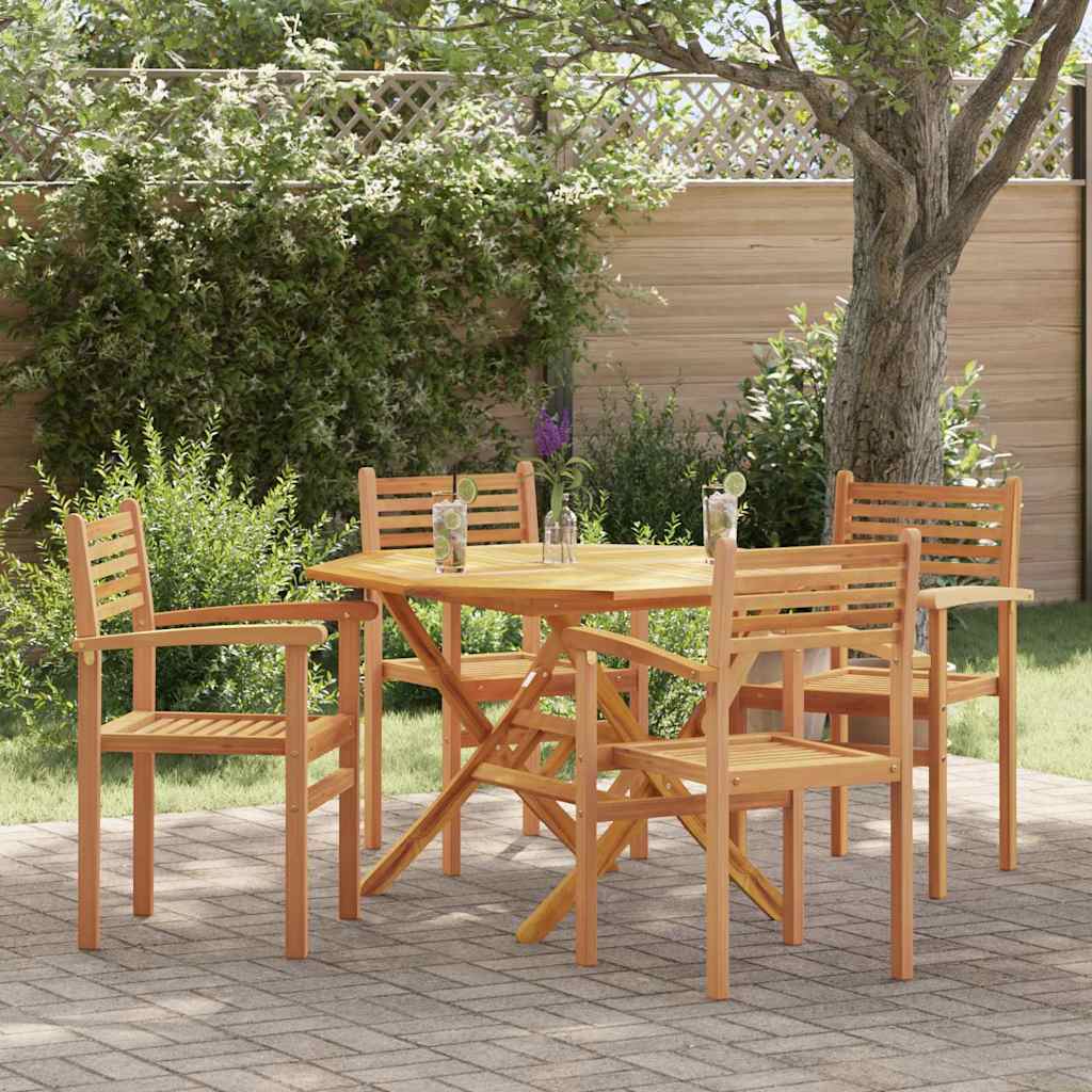 Sedie impilabili da giardino 4 pcs Marrone 55.5 x 55.5 x 90 cm