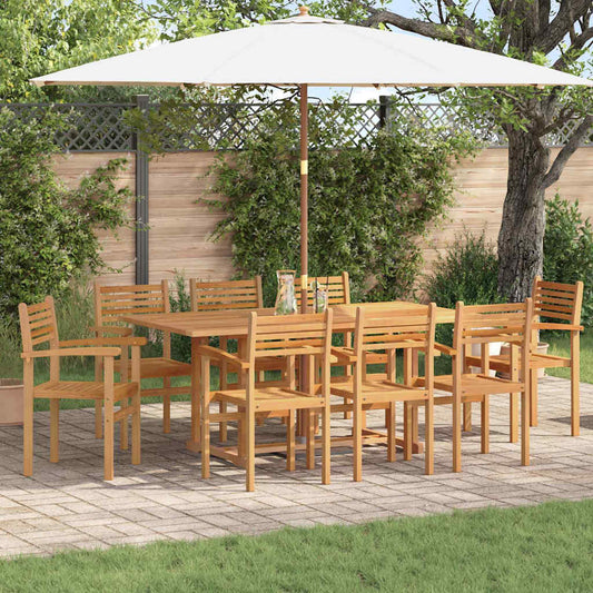 Sedie impilabili da giardino 8 pcs Marrone 55.5 x 55.5 x 90 cm