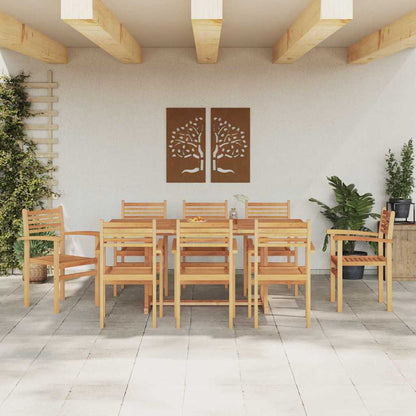 Sedie impilabili da giardino 8 pcs Marrone 55.5 x 55.5 x 90 cm