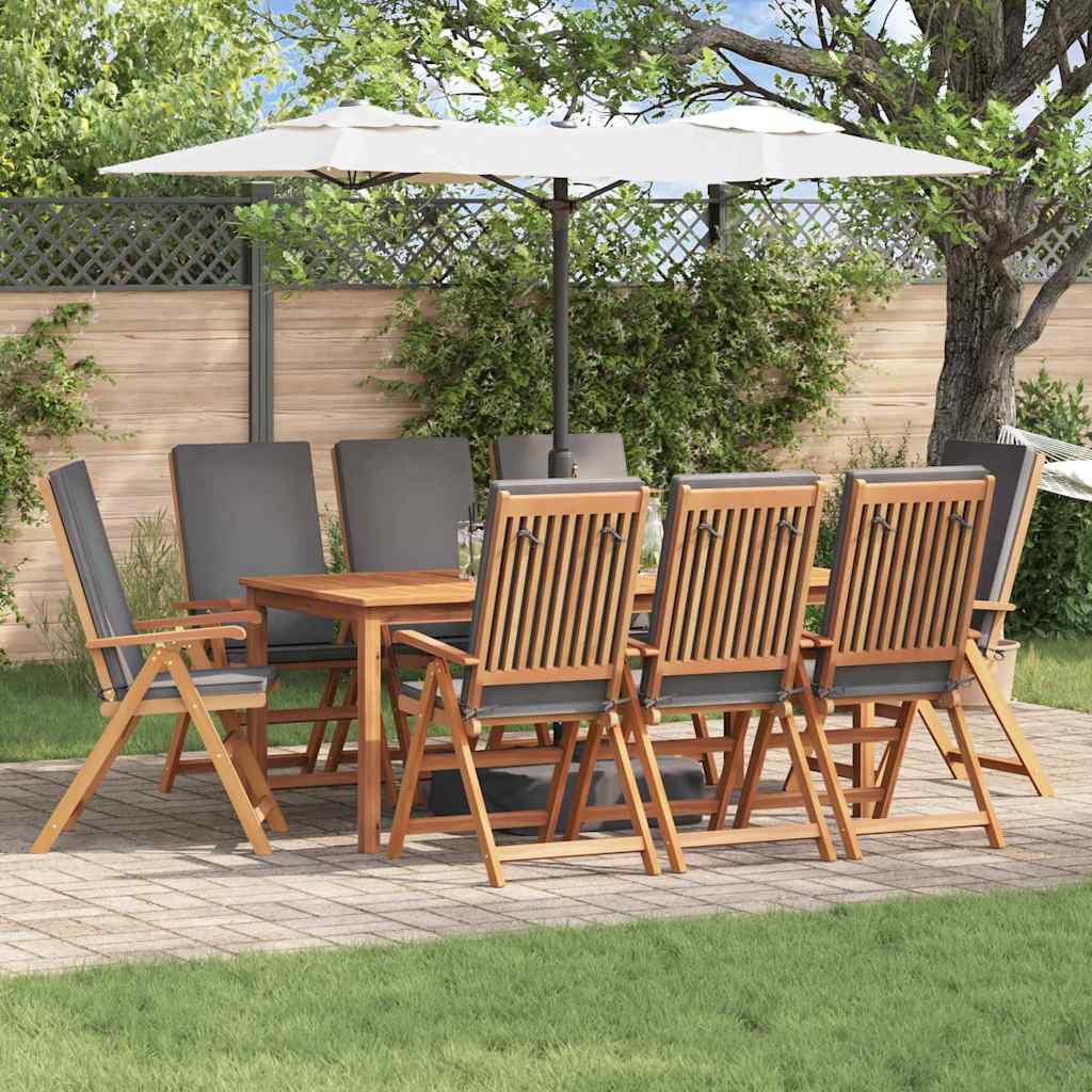 Sedia da Giardino con cuscino 8 pcs Marrone 57 x 71.5 x 104cm