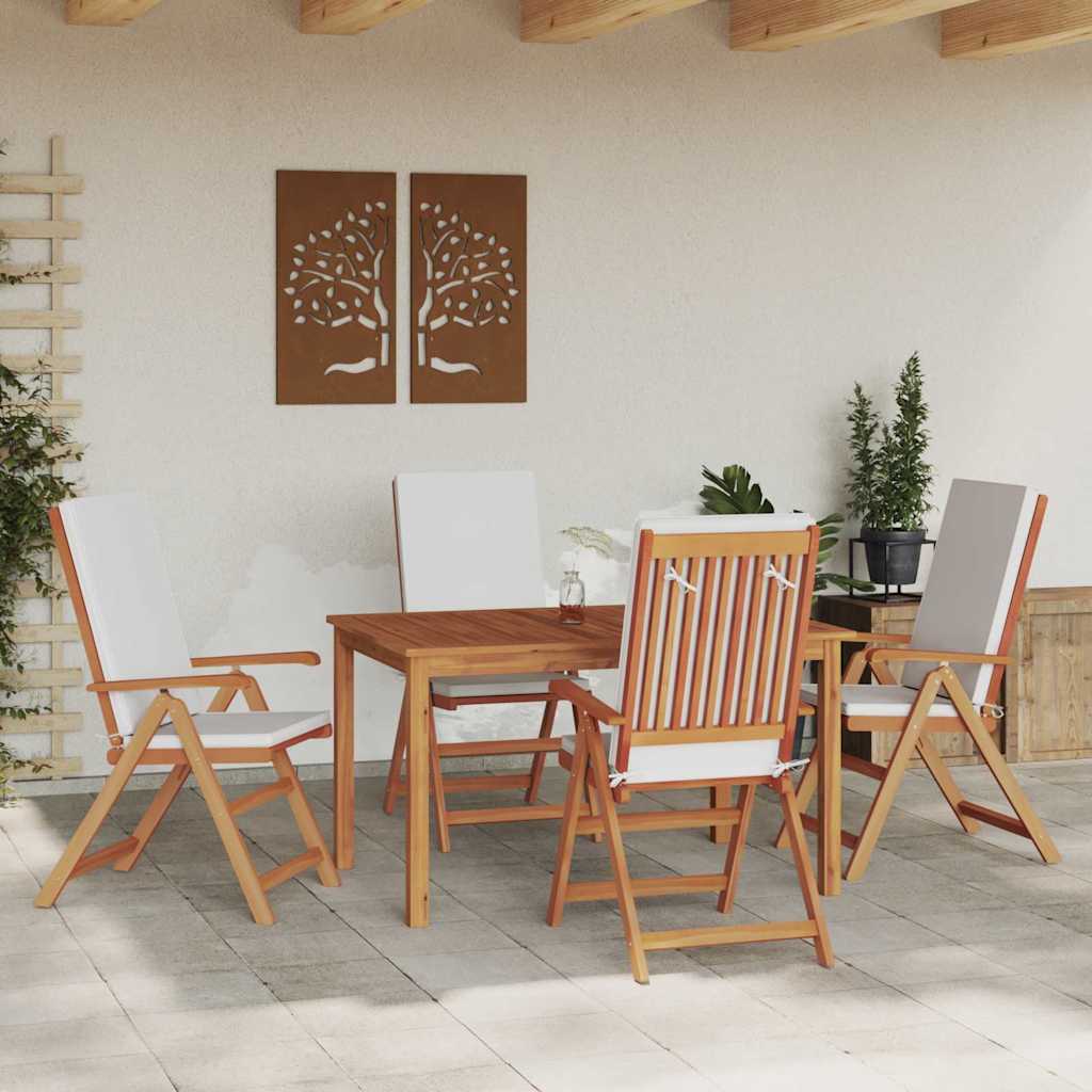 Sedia da Giardino con cuscino 4 pcs Marrone 57 x 71.5 x 104cm