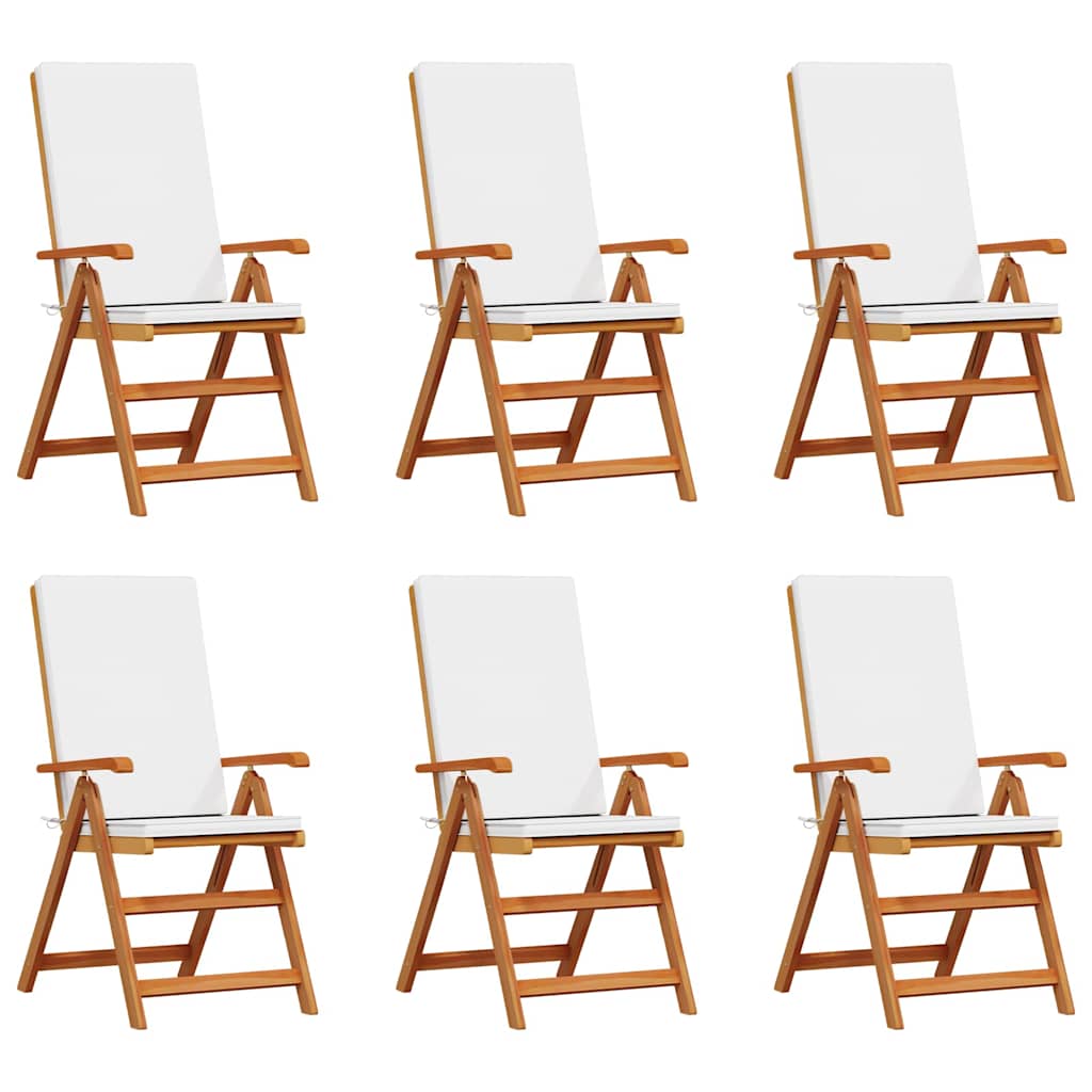 Sedia da Giardino con cuscino 6 pcs Marrone 57 x 71.5 x 104cm