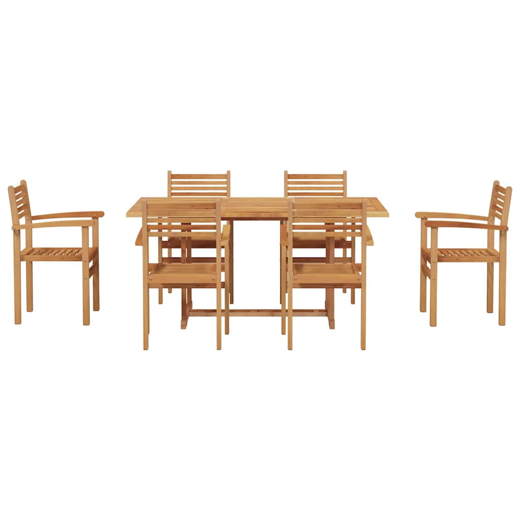 Set da Pranzo per Giardino 7 pcs Naturale - homemem39