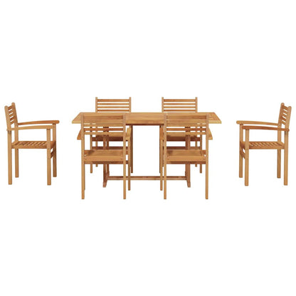 Set da Pranzo per Giardino 7 pcs Naturale - homemem39