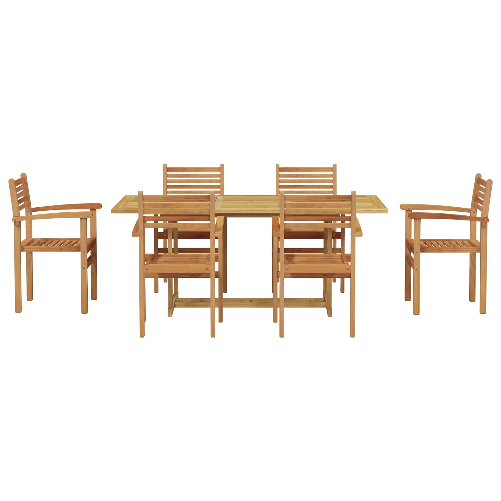 Set da Pranzo per Giardino 7 pcs Marrone Legno di teak solido | homemem39