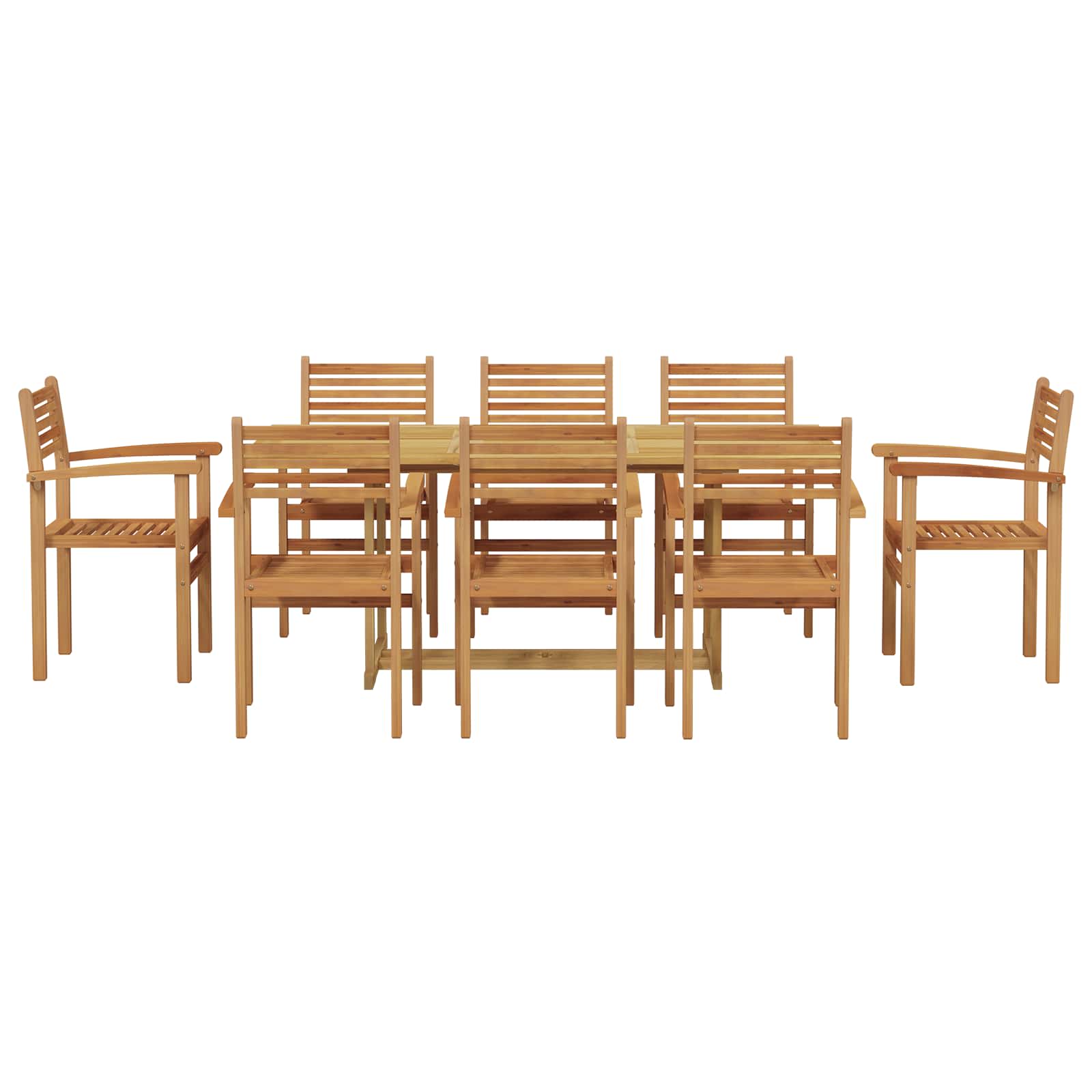 Set da Pranzo per Giardino 9 pcs Marrone Legno di teak solido | homemem39
