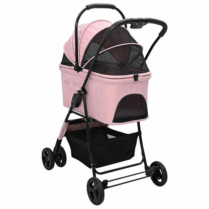 Passeggino pieghevole per animali Rosa 81 x 47 x 99 cm