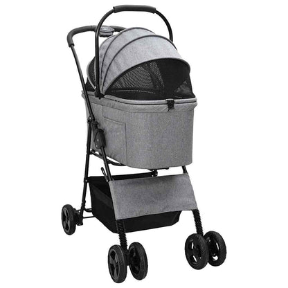 Passeggino pieghevole per animali Grigio 81 x 47 x 99 cm