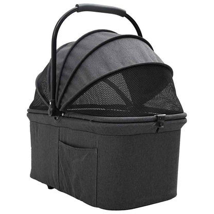 Passeggino pieghevole per animali Nero 78 x 54 x 101 cm