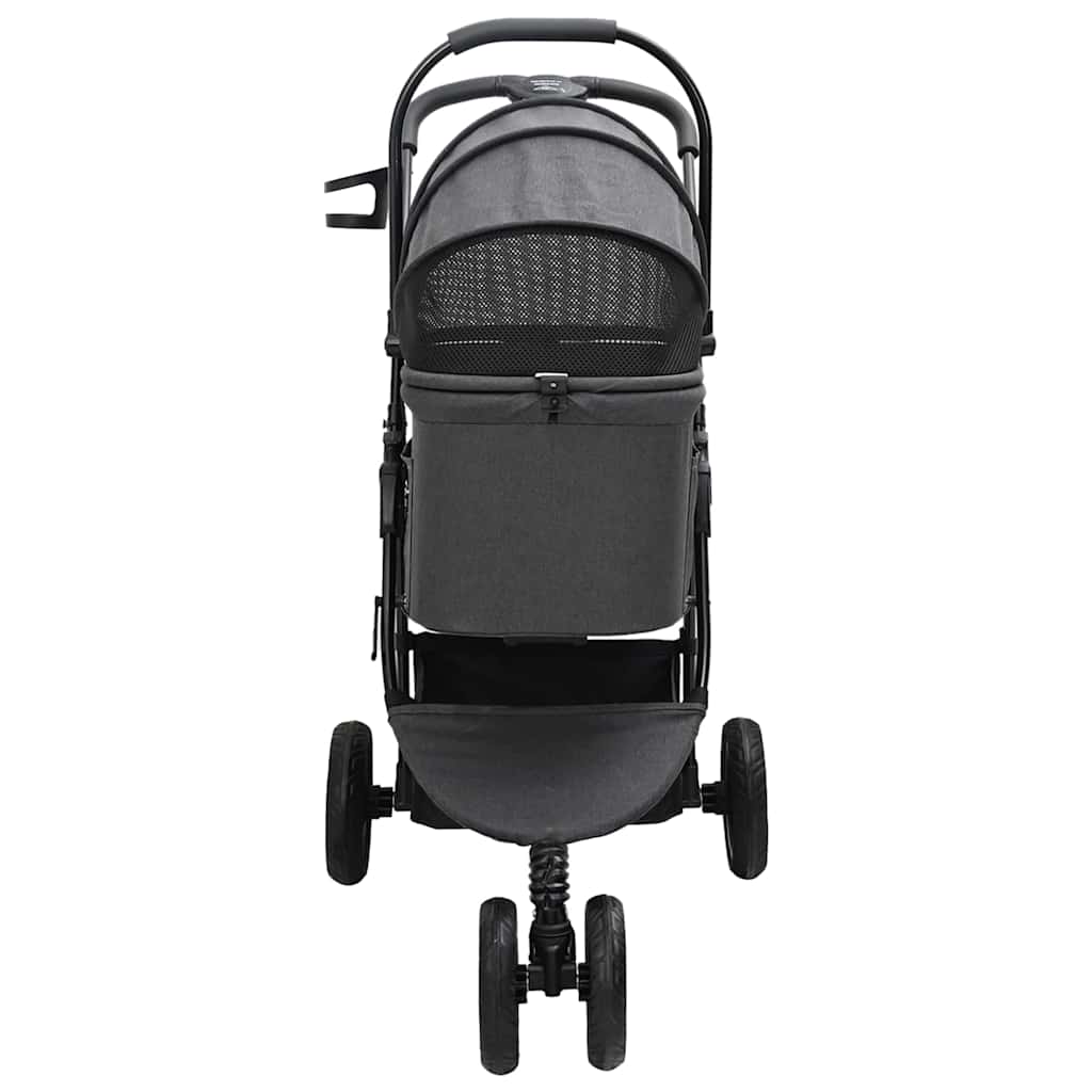 Passeggino pieghevole per animali Nero 78 x 54 x 101 cm