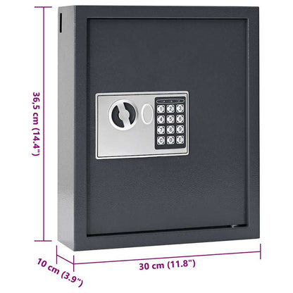 Cassetta di sicurezza digitale Grigio 30 x 10 x 36.5 cm Acciaio